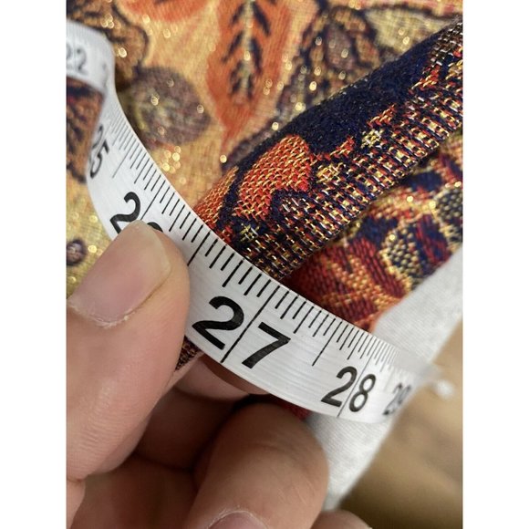 Pashmina Scarf Blue Gold Orange Paisley Floral Print Asian Boho 20”x70” - Picture 2 of 6